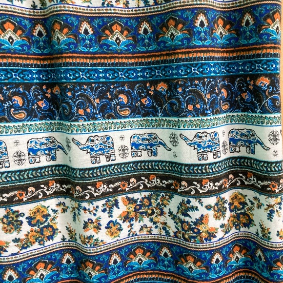 Women’s size small Pink Rose long modest floral and elephant print skirt - Picture 2 of 9